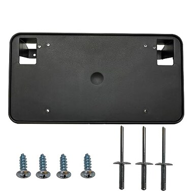 KYYET Front Bumper License Plate Frame Bracket Holder Textured Compatible with Chevy Silverado 1500 2016 2017 2018 Replacement 23354526 GM1068172