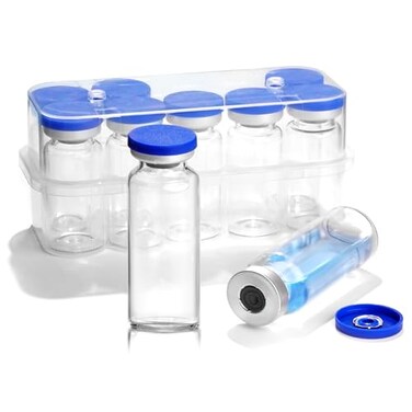 Ehoycq 10ml Sealed Sterile Glass Empty Vials for Injection, 10 Pack
