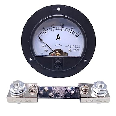 TEAMWILL DC 0100A Analog AMP Current Pointer Needle Panel Meter AmmeterShunt Set