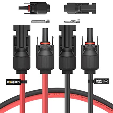 BougeRV 50 Feet 10AWG Solar Extension Cable with Connectors on Both End