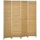 HOMCOM 4 Panel Room Divider Bamboo Portable Folding 5.5' Tall, Natural