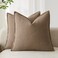 Foindtower Linen Solid Decorative Throw Pillow Covers 20x20 Cocoa Brown