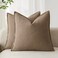 Foindtower Linen Solid Decorative Throw Pillow Covers 20x20 Cocoa Brown