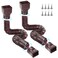 Gutterlix 2 Pack Flexible Gutter Downspout Extensions Extendable from 21" to 67", Downspout Extender Comes with Adapters, Thickened Down spout Drain Extension for Rainwater Drainage(Brown