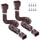 Gutterlix 2 Pack Flexible Gutter Downspout Extensions Extendable from 21" to 67", Downspout Extender Comes with Adapters, Thickened Down spout Drain Extension for Rainwater Drainage(Brown