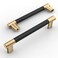 Amerdeco 10 Pack Matte Black and Gold Knurled Cabinet Pulls 5