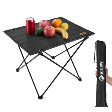 VILLEY Folding Camping Table, Portable Lightweight Table with Carry Bag
