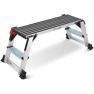 GCCSJ Work Platform Aluminum Step Ladder,36"×12"×18" Step Platform Non-Slip