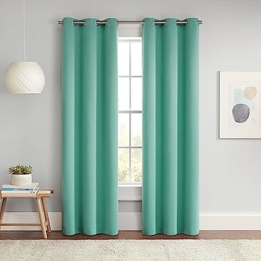 Eclipse Darrell Blackout Thermal Grommet Curtain, 37x54, Mint