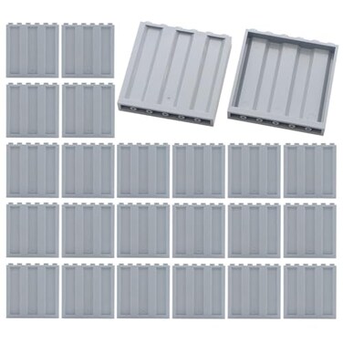 Pasacho Classic Wall Flat Plates Building Bricks, 24pcs Light Grey Panel