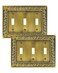 treewell 2-Pack Paisley Pattern Metal Triple Toggle Light Switch Cover Plate