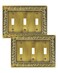 treewell 2-Pack Paisley Pattern Metal Triple Toggle Light Switch Cover Plate