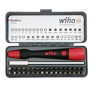 Wiha 75958 PicoFinish Precision Micro Bit Set with Extension, 36 Piece