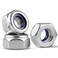BNUOK 50Pcs M8-1.25 Lock Nuts, Nylon Insert Locknuts 304 Stainless Steel 18-8 SS A2-70 Self-Locking Nuts, Coarse Thread Hex Nylock Nut