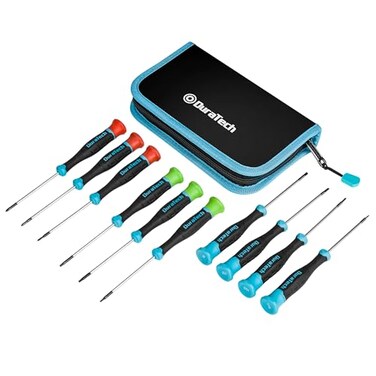 DURATECH 10 PCS Magnetic Precision Screwdriver Set, Phillips, Slotted, Torx