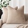 Foindtower Solid Textured Chenille Throw Pillow Covers 20x20,Cream Camel