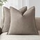 Foindtower Linen Solid Decorative Throw Pillow Covers 18x18 Inch Brown Tan