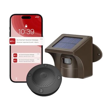 eMACROS Pro3 2.4G Wi-Fi Solar Driveway Alarm,1 Receiver1 Sensor