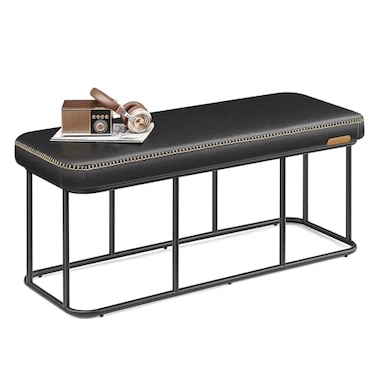 VASAGLE Storage Ottoman Bench for Entryway, PU Leather, Loads 660 lb