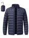 BGOWATU Men's Lightweight Packable Puffer Jacket Warm Fall Winter Jacket for Men Down Alternative Puffy Coat Navy M