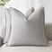 Foindtower Linen Solid Decorative Throw Pillow Covers 18x18 Inch Light Gray
