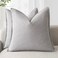 Foindtower Linen Solid Decorative Throw Pillow Covers 18x18 Inch Light Gray