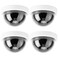 Tbest Camera Factice Avec Led Interieur,Outdoor Camera Dummy Security Cameras,Surveillance Cameras 4Pcs Dome Simulation Camera Dummy Fake Security Camera with Flashing Led Light(White