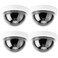 Tbest Camera Factice Avec Led Interieur,Outdoor Camera Dummy Security Cameras,Surveillance Cameras 4Pcs Dome Simulation Camera Dummy Fake Security Camera with Flashing Led Light(White