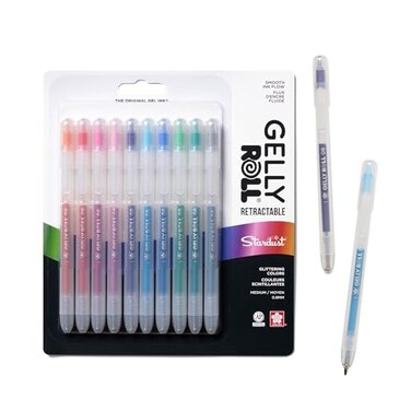 Sakura Gelly Roll Retractable Gel Pens, Stardust Assorted, 10 Pack