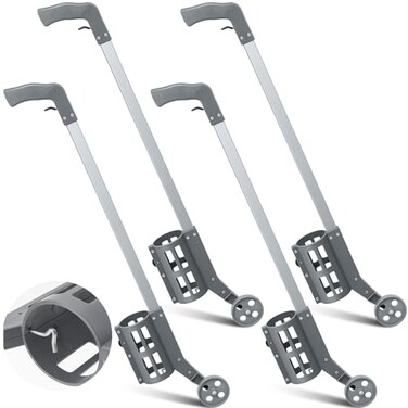 Zonon 4 Pack Wheeled Marking Wand for Line Paint Spray Side Push, Grey