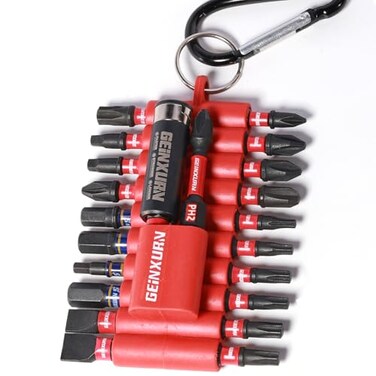 Geinxurn 22 Pieces Multi Impact Screwdriver Bits Set,Magnetic S2 Steel Insert Power Bits with Organizer Sleeve and Storage Strip