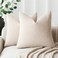Foindtower Solid Textured Chenille Throw Pillow Covers 26x26,Light Beige