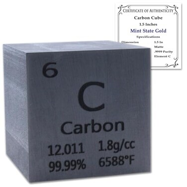 MINT STATE GOLD 99.99% Pure 1.5" Inch Graphite Carbon Cube