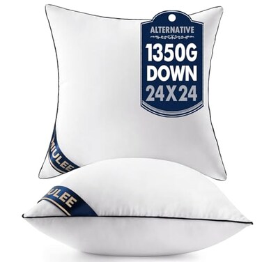 MIULEE 24x24 Pillow Inserts 2 Pack, Premium Down Alternative Throw Pillows