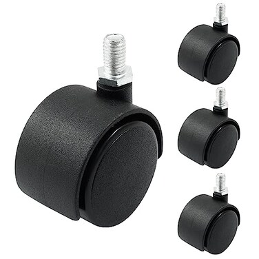 suiwotin 1.5 Inch Swivel Caster Wheels, M8 Threaded Stem, 4pcs