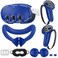 KANG YU Silicone Cover Set Compatible with Meta/Oculus Quest 3, VR Silicone Face Cover, VR Shell Cover,Touch Controller Grip Cover,Camera Lens Protector Set (Blue