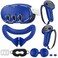 KANG YU Silicone Cover Set Compatible with Meta/Oculus Quest 3, VR Silicone Face Cover, VR Shell Cover,Touch Controller Grip Cover,Camera Lens Protector Set (Blue