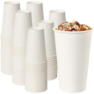 YEEHAW 16 oz 200 Pack White Disposable Paper Coffee Cups