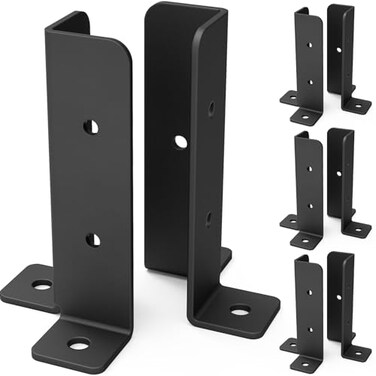 Linone 8 pcs Adjustable Deck Post Anchor Base Bracket Fit 1.5x1.5,2x2,2x4,4x4 Post