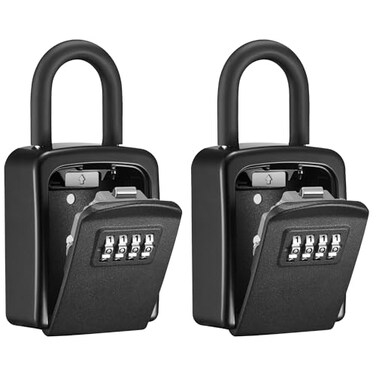 Puroma 2 Key Lock Box 4-Digit Combo Storage Wall Mounted Safe Lockbox Home