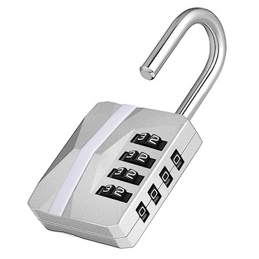 ZHEGE Locker Lock, 4 Digit Combination Lock Gym LockWhite Code (Silver