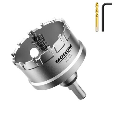 Mollom 2-5/16" (59mmHeavy Duty Carbide Hole Saw with 2 Pilot Bits