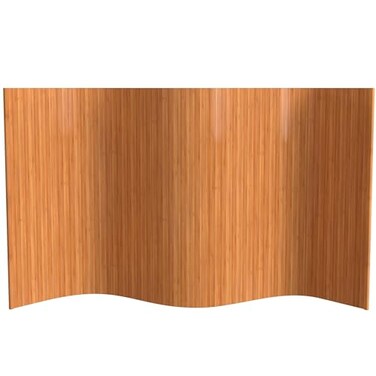 Red Lantern 4 ft. Short Bamboo Wave Screen - Natural