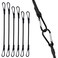 SDTC Tech 6-Pack 18", 24", 36" Bungee Cords with Carabiner Hooks Black