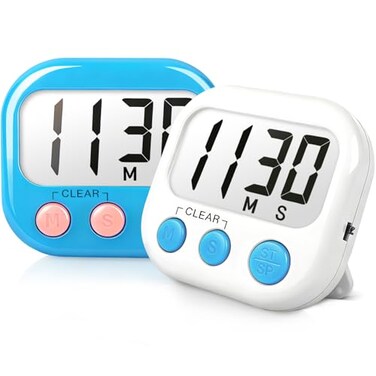 AOUCE Digital Timer for Kids Classroom Timers for Teachers 2 Pack Blue White