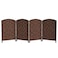 Red Lantern 2 ft. Short Diamond Weave Fiber Folding Screen - Dark Mocha - 4 Panel