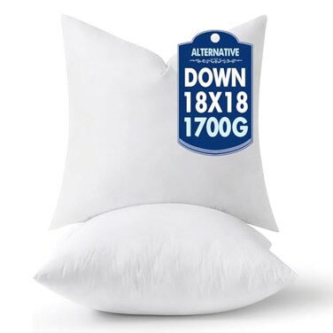 MIULEE 18x18 Pillow Inserts Pack of 2,Down Alternative Throw Pillows