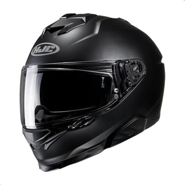 HJC i71 Solid Full Face Motorcycle Helmet with HJ-38 Pinlock Shield, DOT Approved (Semi Flat Black, X-Small