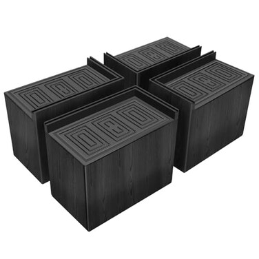 ANNKUT Bed Risers 5 Inch Heavy Duty, Oversized Couch Risers, 4 Pack Black