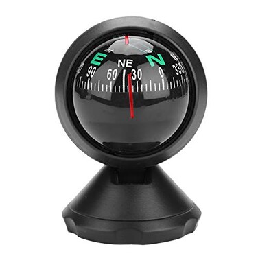 Flylin Black Adjustable Ball Night Vision Compass Boat Dash Mount